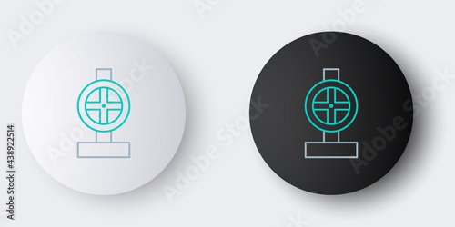 Line Industry metallic pipes and valve icon isolated on grey background. Colorful outline concept. Vector