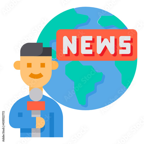 Reporter flat icon