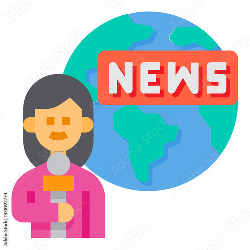 Reporter flat icon