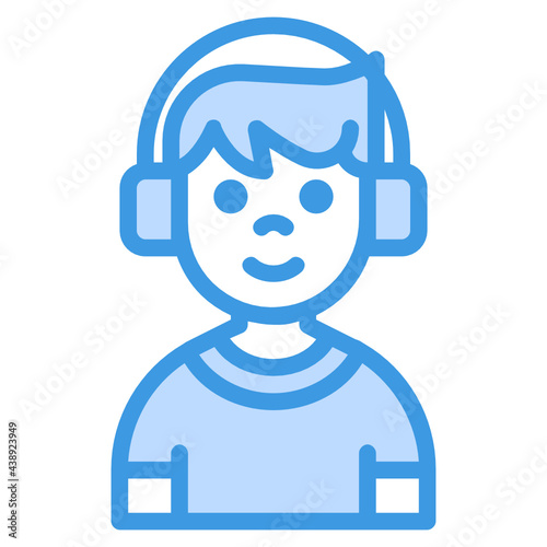 Boy blue line icon