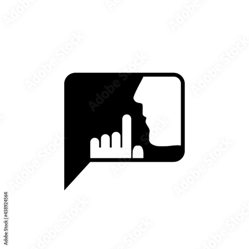 Keep silence concept icon isolated on white background