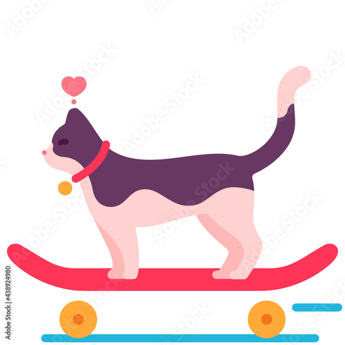 Cat plays Skateboard