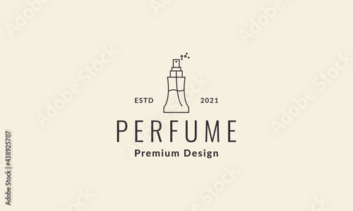 lines hipster bottle perfume logo vector icon illustration design