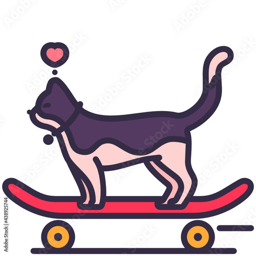 Cat plays Skateboard