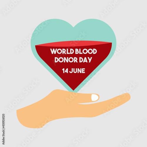 world blood donor day poster with blood bag illustration