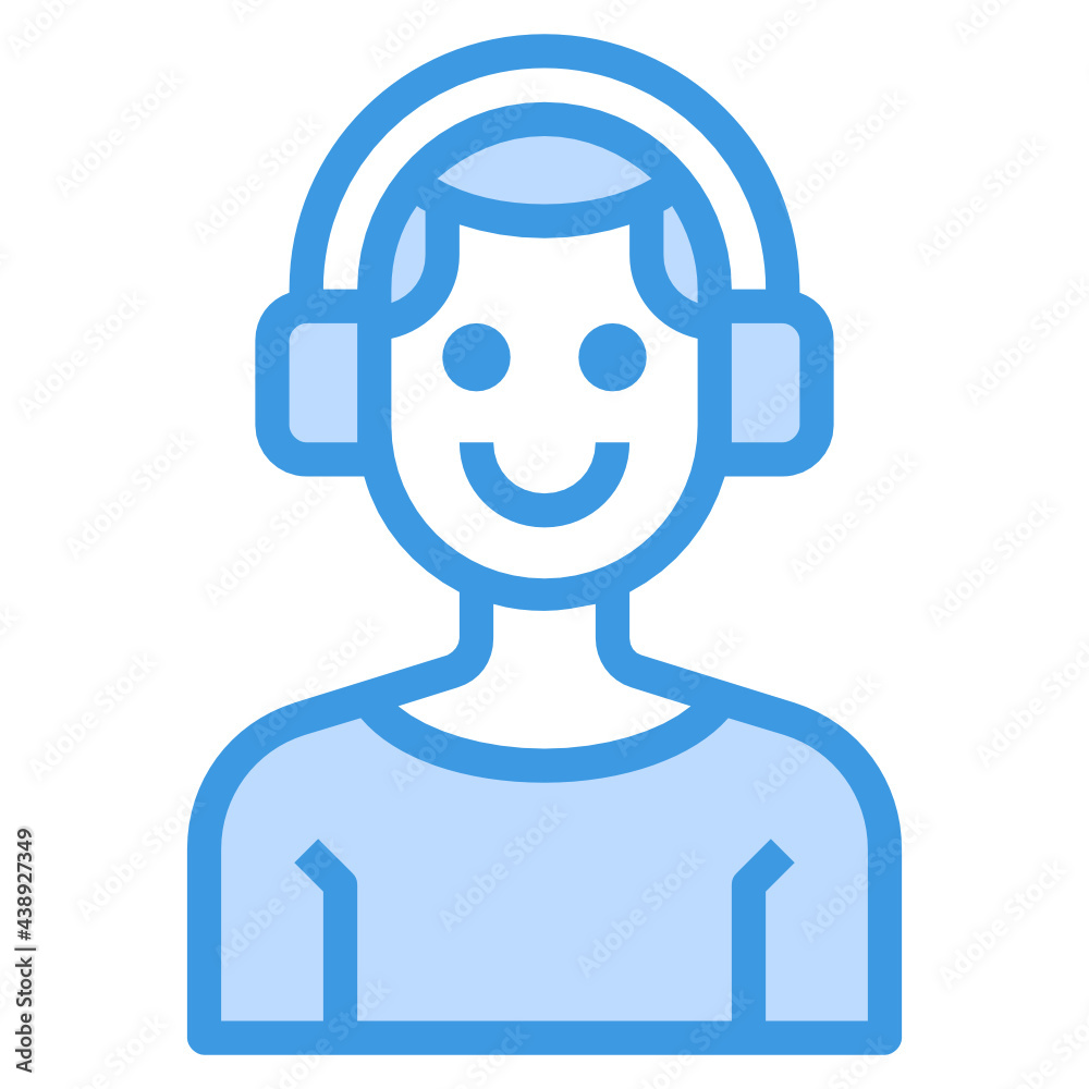 Avatar blue line icon Avatar blue line icon