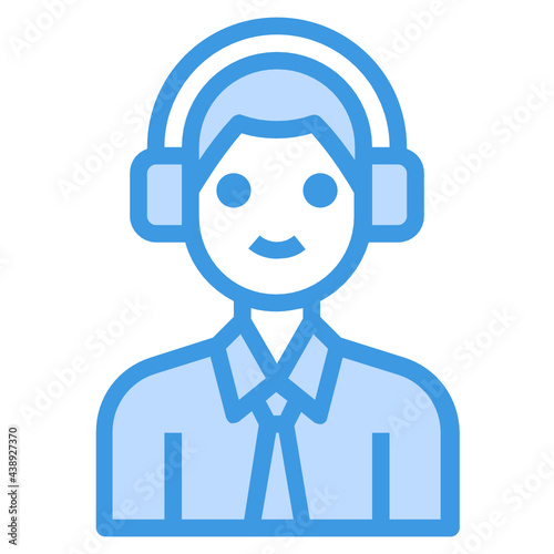 Avatar blue line icon