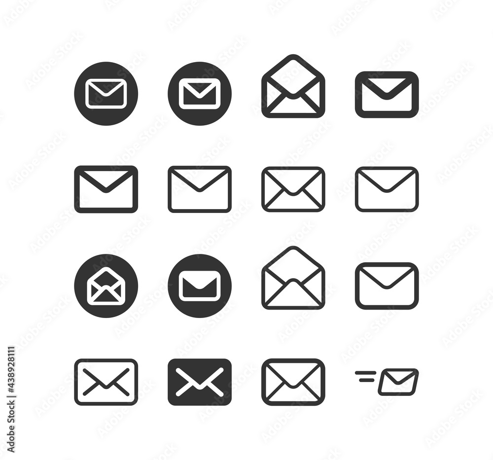 Envelope line icon set. E-Mail, Message symbol Envelope line icon set. E-Mail, Message symbol