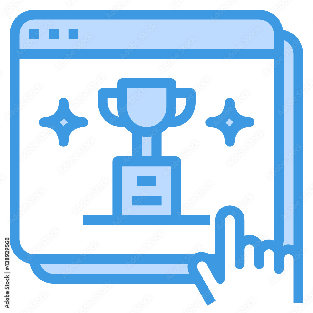 Obraz premium Trophy blue line icon