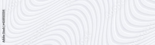 3D white silver wavy backgr...