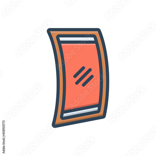Color illustration icon for flexible display
