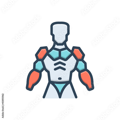 Color illustration icon for exoskeleton