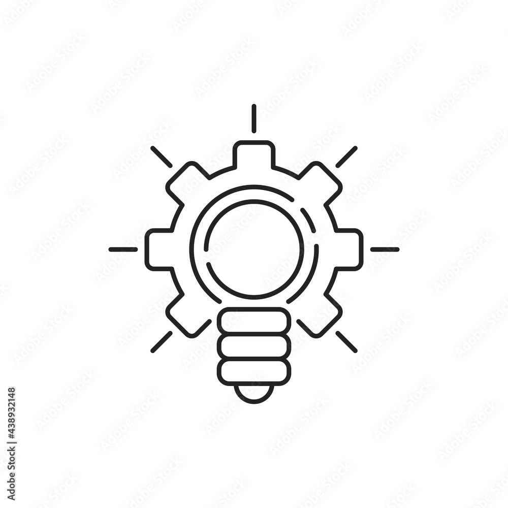 thin line light bulb with gear like solution