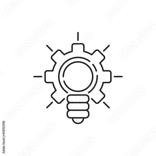 thin line light bulb with gear like solution