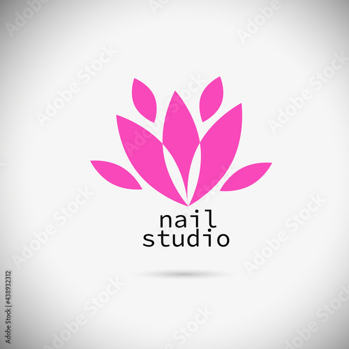 Logo manicure studio. Lotus flower. Vector illustration