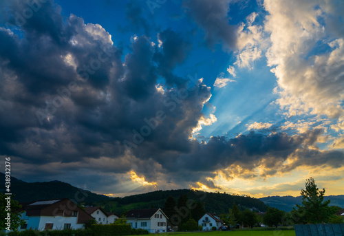 sunset over the mountains