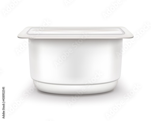 Yogurt packaging Side view vector eps realistic 2