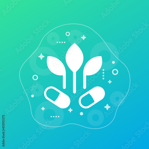 natural supplements, vitamin icon, vector