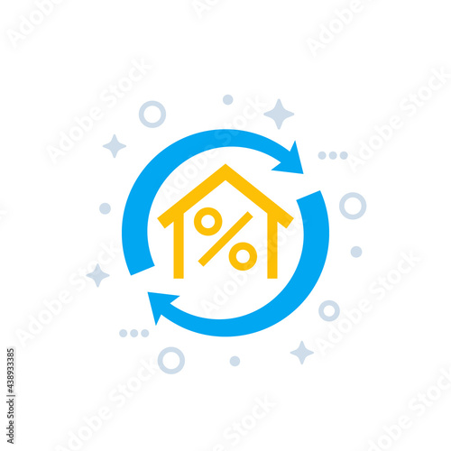 mortgage, house loan refinance icon