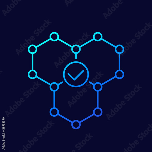 polymer linear icon with a molecule