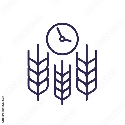 time to harvest line icon