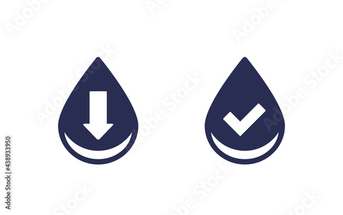 water level icons, low and normal