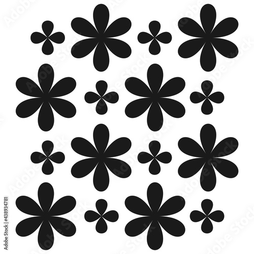 black flower clover four and six leaf. seamless pattern vector graphic © MizeGN