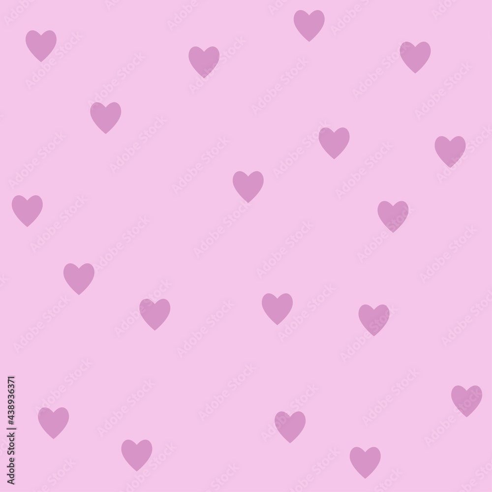 Simple cute seamless pattern with hearts for packaging and fabric, flat vector illustration Simple cute seamless pattern with hearts for packaging and fabric, flat vector illustration