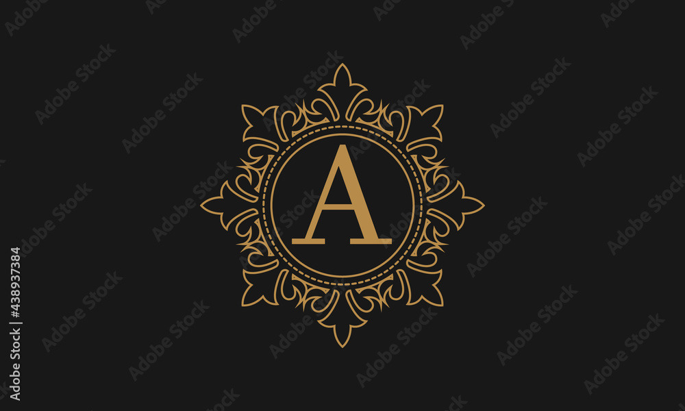 Floral vintage logo design monogram vector template