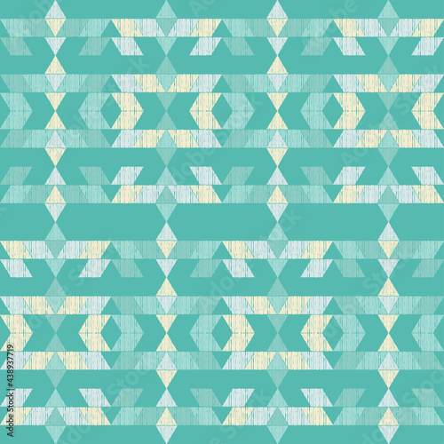 Mexican plaid. Navajo. Seamless pattern. Design with manual hatching. Textile. Ethnic boho ornament. Vector illustration for web design or print.