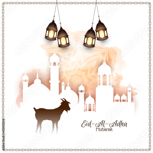 Islamic festival Eid Al Adha mubarak beautiful mosque background