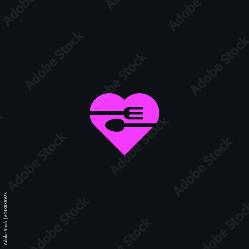 love restaurant vector logo design graphic concept