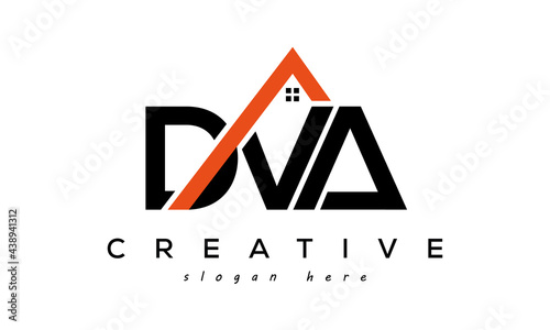 initial DVA letters real estate construction logo vector