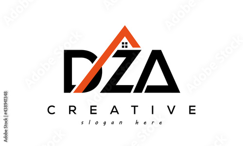 initial DZA letters real estate construction logo vector