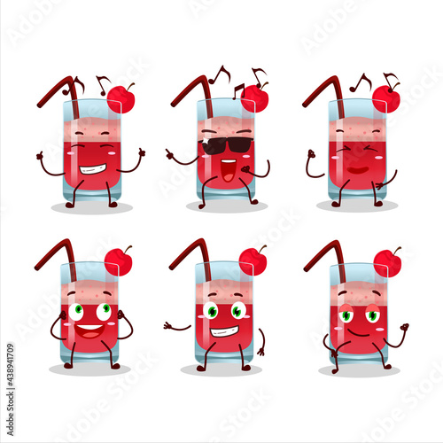 An image of singapore sling dancer cartoon character enjoying the music