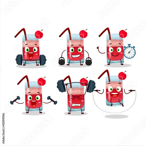 A healthy singapore sling cartoon style trying some tools on Fitness center