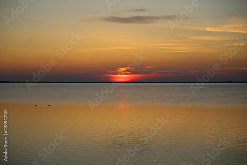 Wadden Sea: the sunset over the island of Langeoog - a play of colors