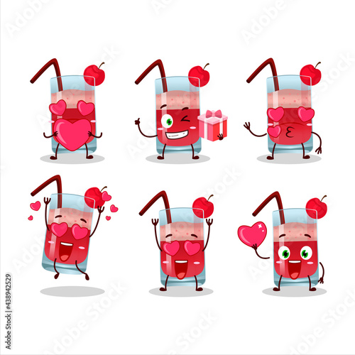 Singapore sling cartoon character with love cute emoticon