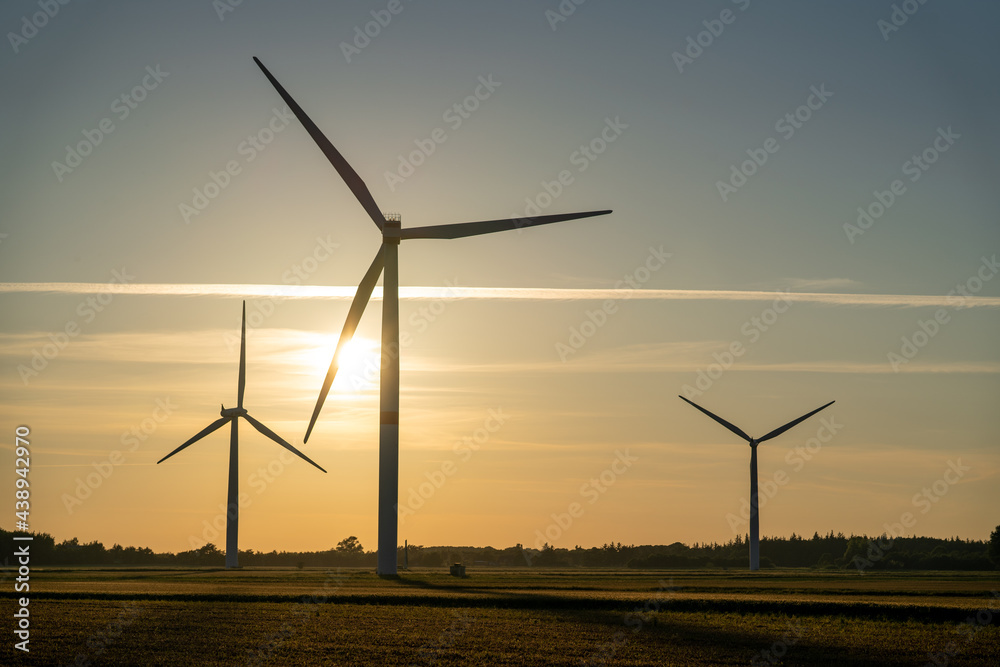Sonnenuntergang Windräder Sonnenuntergang Windräder
