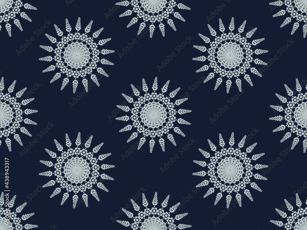 vector pattern traditional fabric pattern design Mole pattern vector background image on black background.