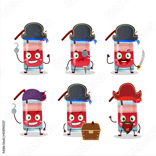 Cartoon character of singapore sling with various pirates emoticons