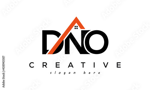 initial DNO letters real estate construction logo vector
