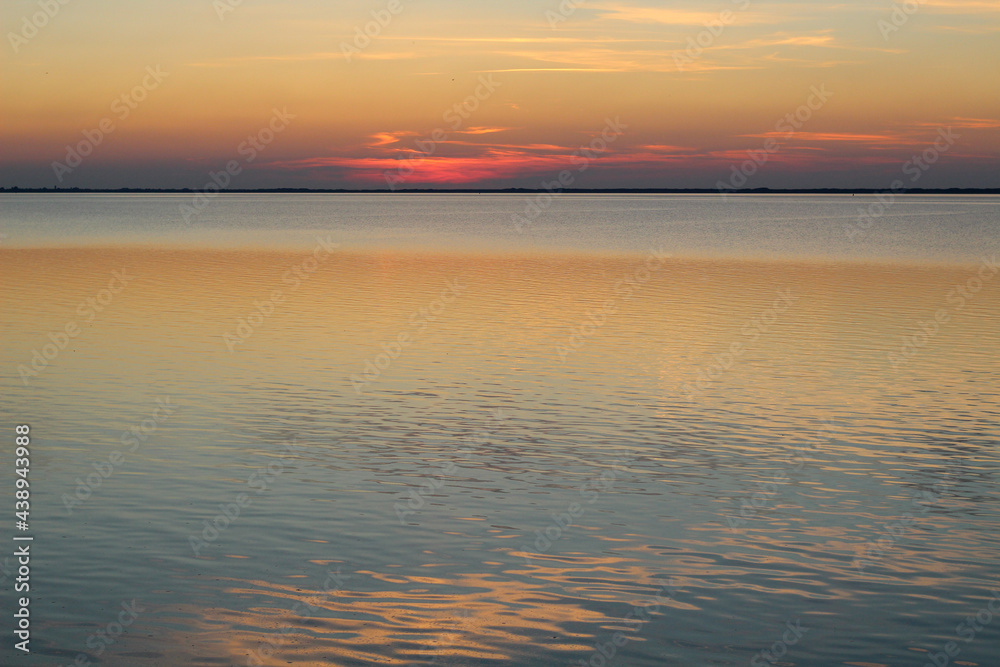 Wadden Sea: the sunset over the island of Langeoog - a play of colors