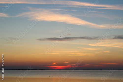 Wadden Sea: the sunset over the island of Langeoog - a play of colors