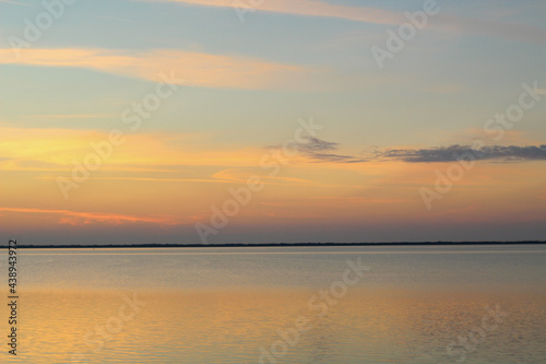 Wadden Sea  the sunset over the island of Langeoog - a play of colors