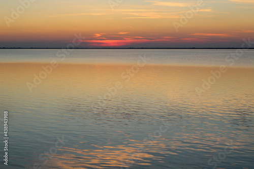 Wadden Sea  the sunset over the island of Langeoog - a play of colors