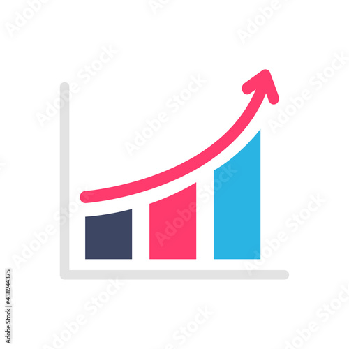 Line graph comparing business performance. Company earnings report concept