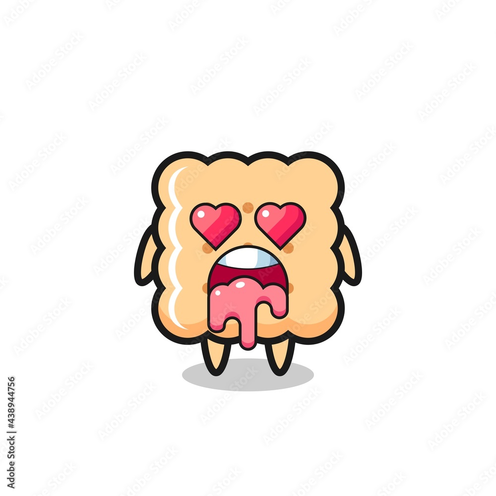 Obraz premium the falling in love expression of a cute cracker with heart shaped eyes