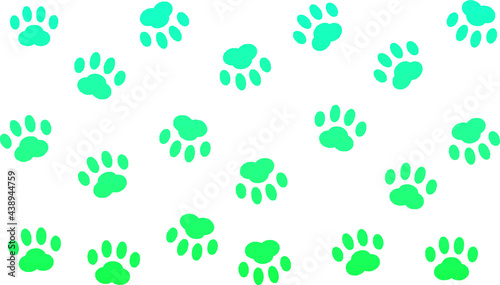 Green gradient paws pattern