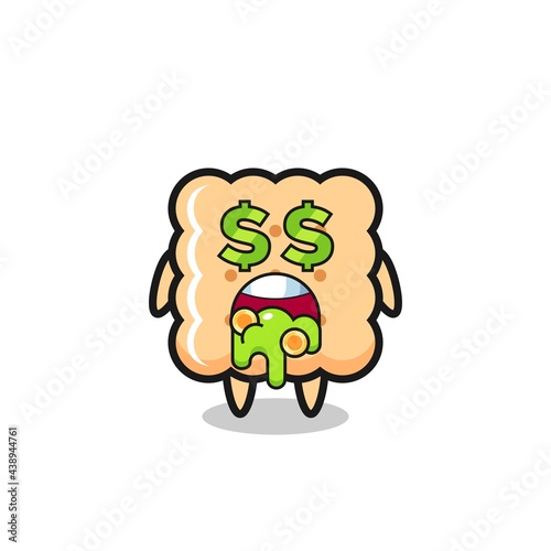 cracker character with an expression of crazy about money